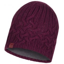 Buff Knitted and Polar Hat Helle Wine hat